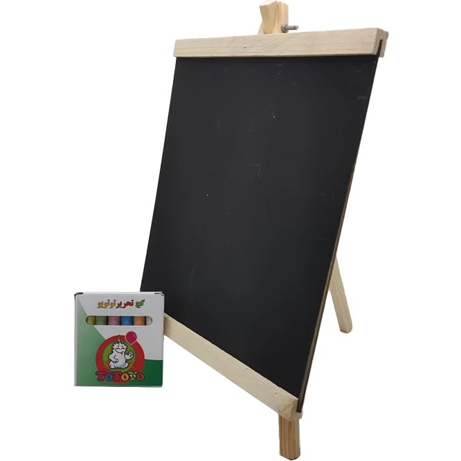 تخته سیاه کوچک رومیزی چوبی به همراه گچ 24*30