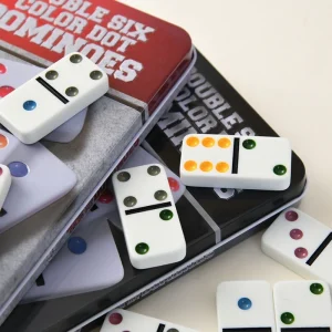 بازی دومینو سنگ جعبه فلزی DOMINOES
