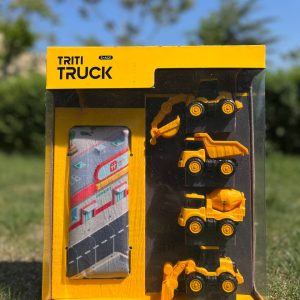 ست ماشین های راهسازی 4 عددی TRITI TOYS همراه با شهر پارچه ای